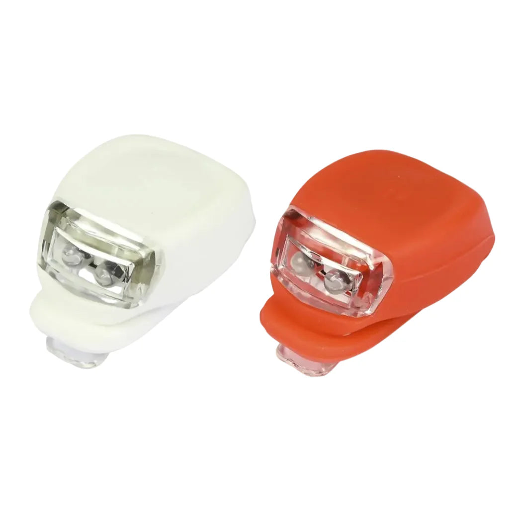 Siliconen LED Fietsverlichting Set Rood en Wit - Incl. batterijen